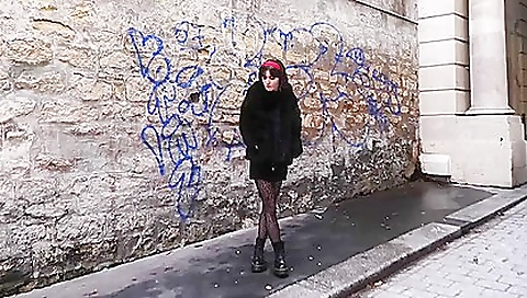 Busty brunette teen with a big natural ass doing a facial