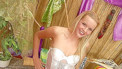 Sexy blonde beauty showing off her sexy body in a pov clip