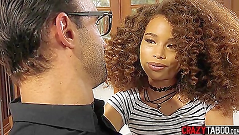 Ebony stepdaughter with a big fat ass fucked by stepdad