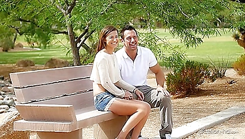 Brunette with a nice ass and a big cock riding a dick