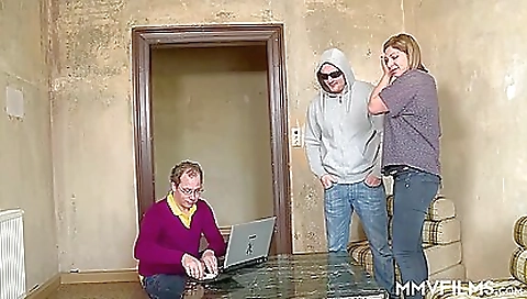 Blonde with a pair of natural breasts gets fucked in the ass hole