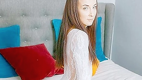 Rubbing my small tits in front of my webcam camera