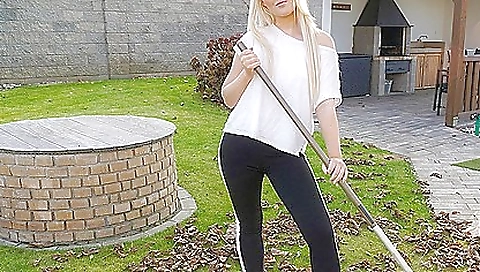 Sexy chick with white dress gets a hard cock in her mouth