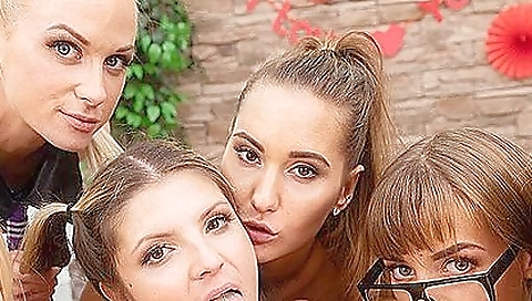 Hot group sex video with a hot milf milf and a pornstar