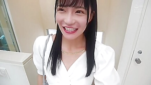 Hot asian brunette gets on top of your dick and sucks your cock