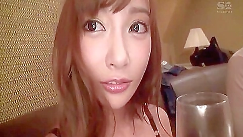 Asian brunette with a pink face enjoys pussy fucking