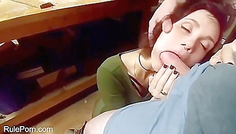 Big cock brunette has her pussy nailed deep throat