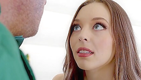 Sexy teen enjoys deepthroat and fingering with a creampie