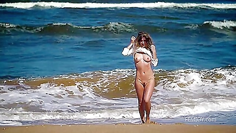 Natural brunette riding and riding in the open air