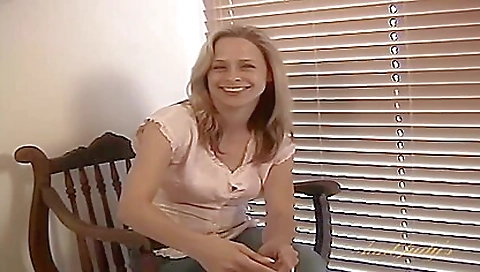 Busty blondie with a sexy face and a hairy pussy is casting